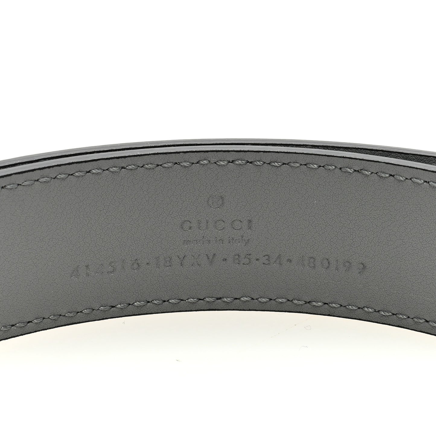 Azalea Calfskin Enamel Monochrome Double G 30mm Belt 80/32 Deep Grey