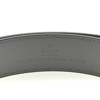 Gucci Azalea Calfskin Enamel Monochrome Double G 30mm Belt 80/32 Deep Grey 3 of 4