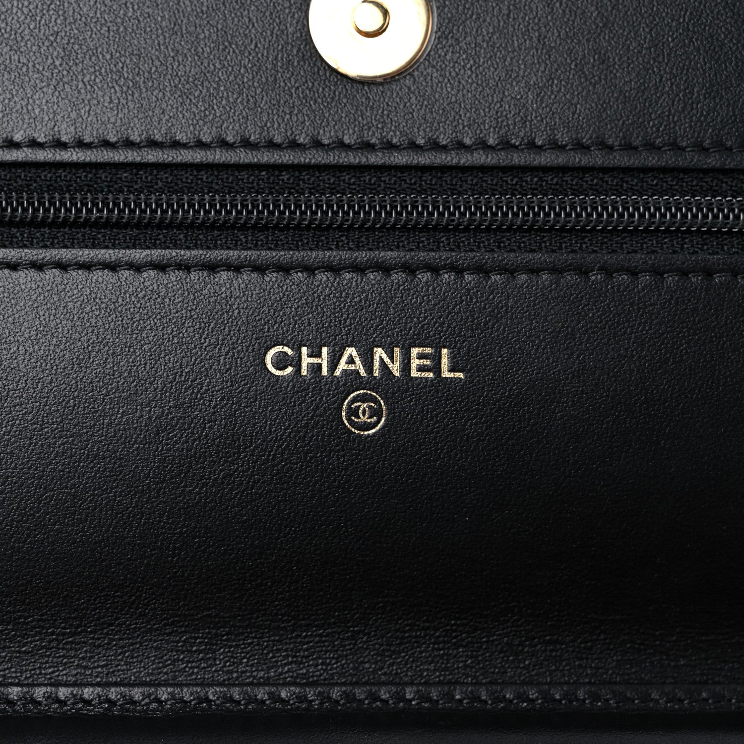 Chanel Shiny Aged Calfskin Quilted CC Wallet On Chain WOC Black 6 of 12