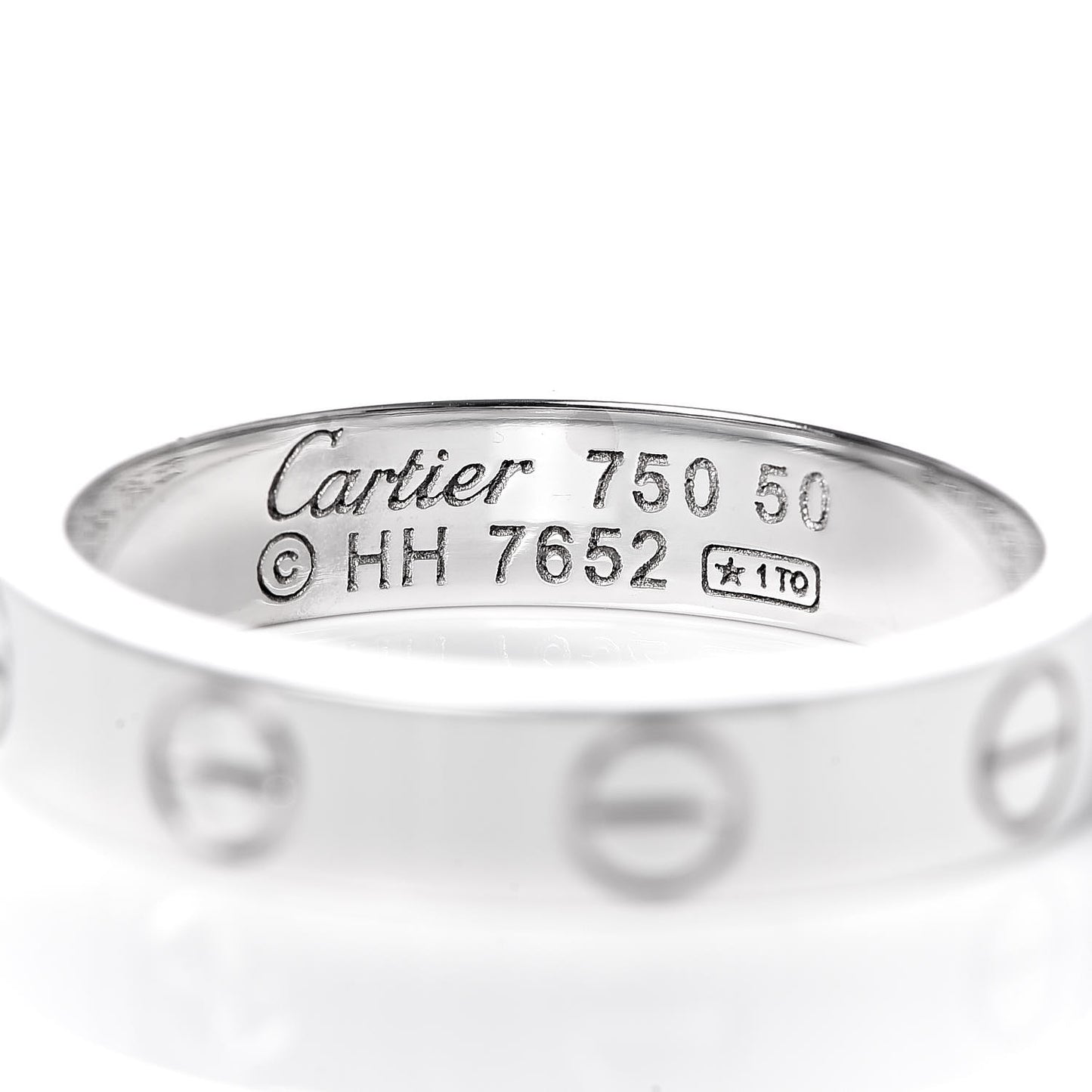18K White Gold 3.5mm LOVE Wedding Band Ring 50 5.25
