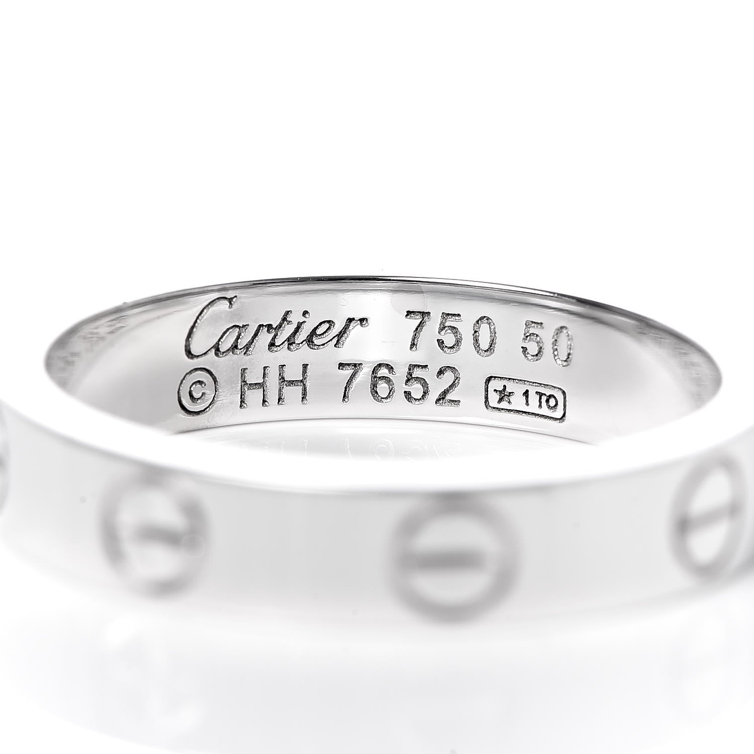 Cartier 18K White Gold 3.5mm LOVE Wedding Band Ring 50 5.25 4 of 4