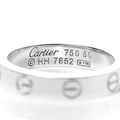 Cartier 18K White Gold 3.5mm LOVE Wedding Band Ring 50 5.25 4 of 4