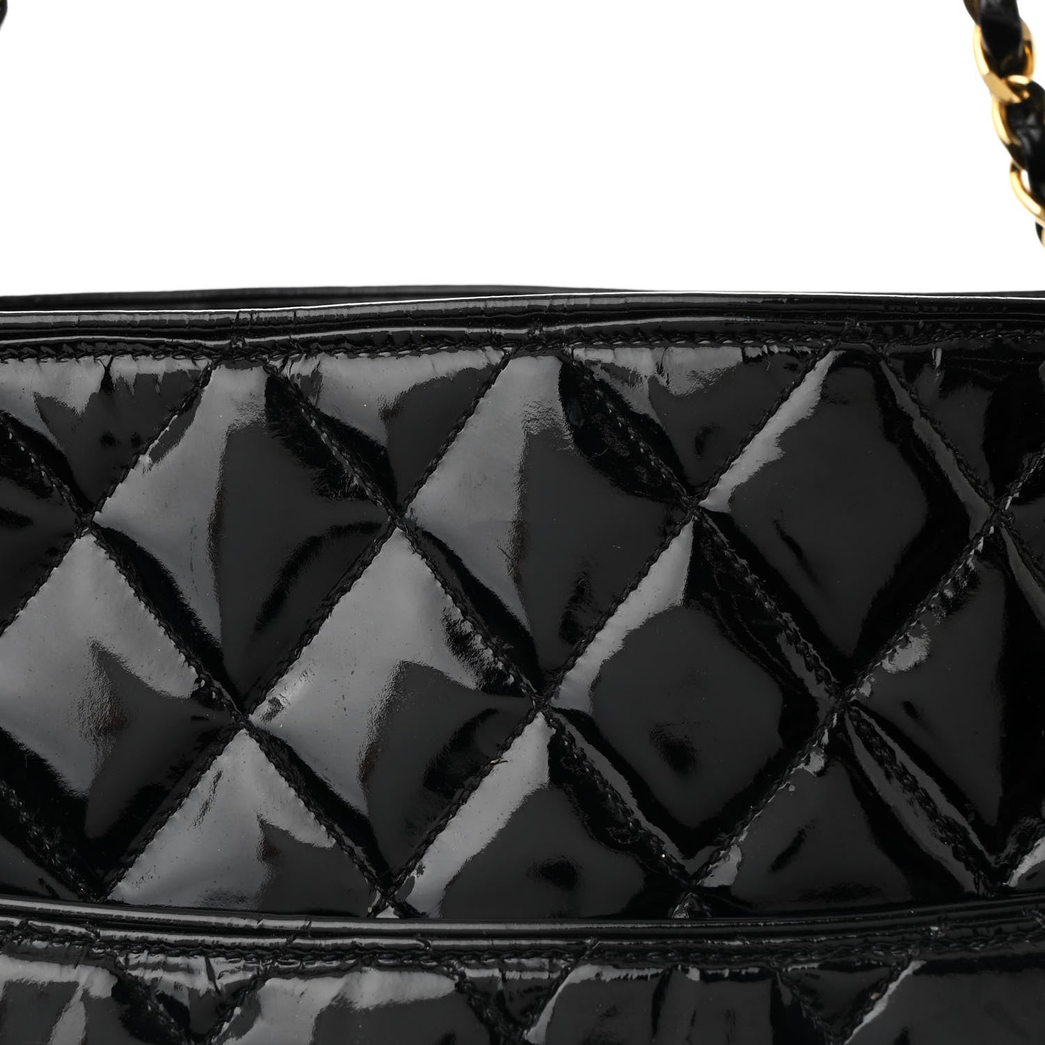 Chanel Patent Quilted Tote Black 9 of 15