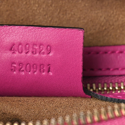 Gucci GG Supreme Monogram Moon Calfskin Small Boston Beige Ebony Hibiscus Red New Rosette 7 of 10