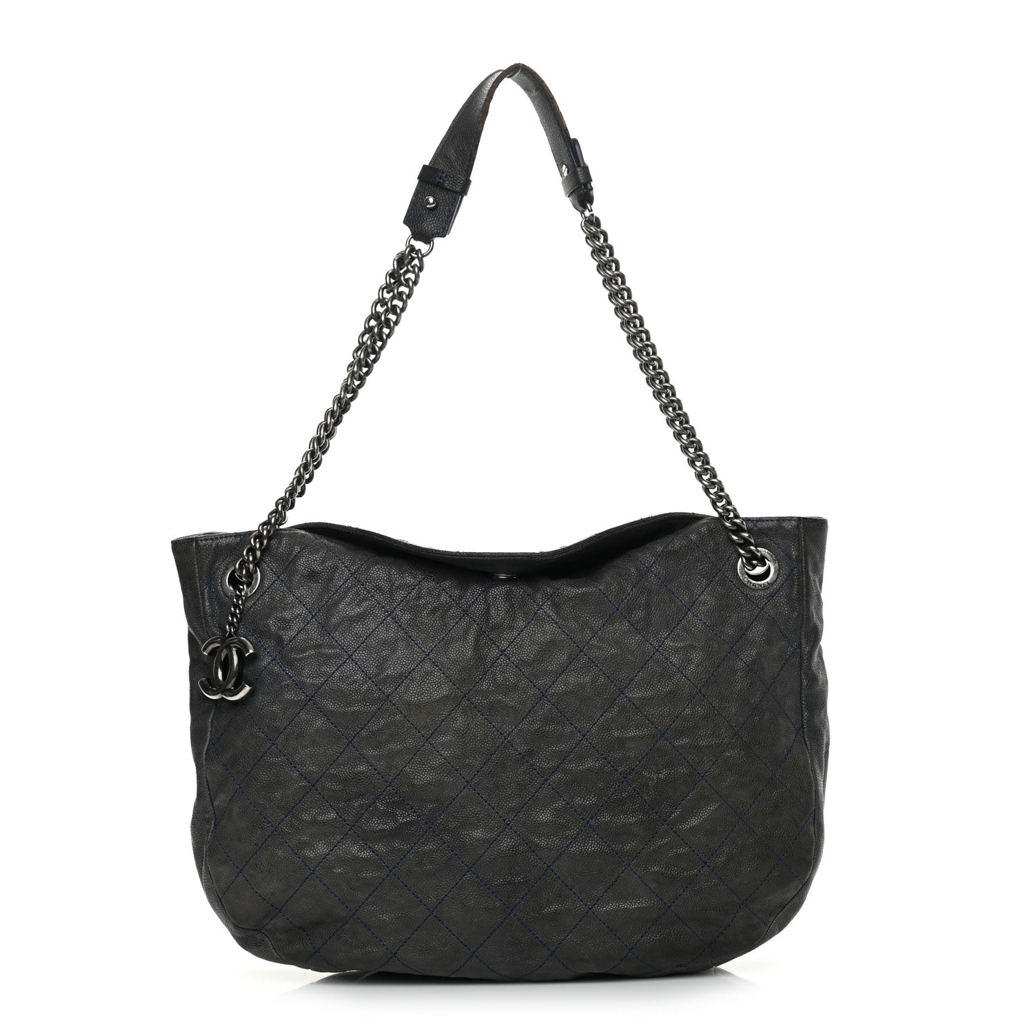 Chanel Caviar Quilted Simply CC Hobo Dark Blue 1 of 16