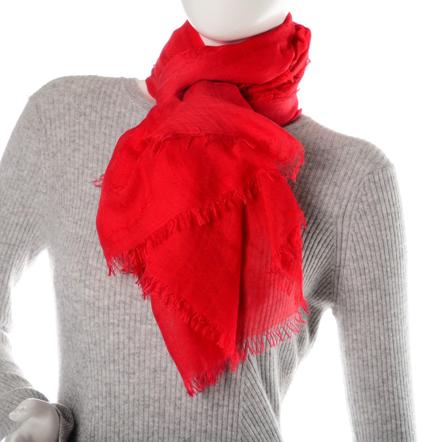 Gucci Modal Cotton Summer GGWeb Shawl Flame 2 of 8