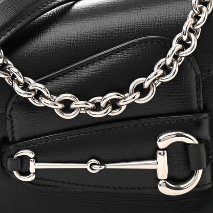 Gucci Calfskin Mini Horsebit 1955 Asymmetric Shoulder Bag Black 8 of 15
