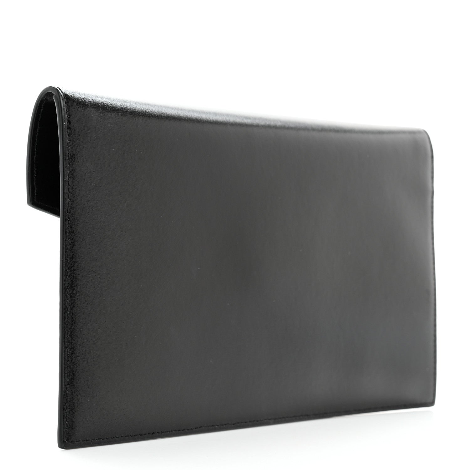 Saint Laurent Smooth Shiny Calfskin Monogram Uptown Clutch Black 3 of 10