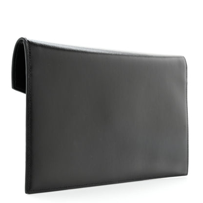Saint Laurent Smooth Shiny Calfskin Monogram Uptown Clutch Black 3 of 10