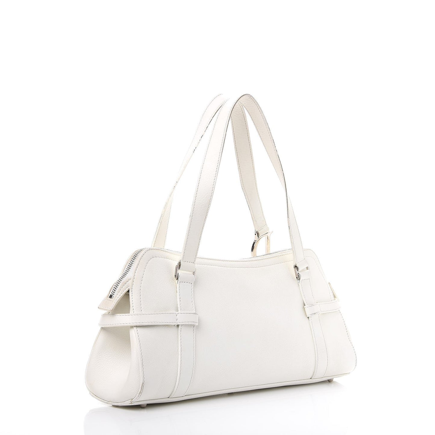 Calfskin Logo Charms Boston White