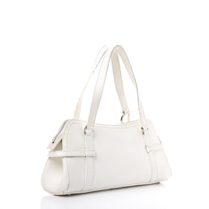Christian Dior Calfskin Logo Charms Boston White 3 of 14