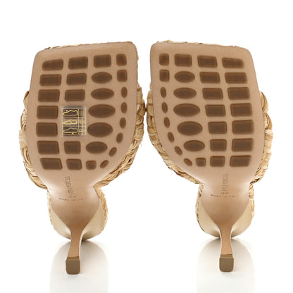 Bottega Veneta Raffia Twisted Intrecciato Stretch Mule Sandals 35 Macadamia 5 of 7