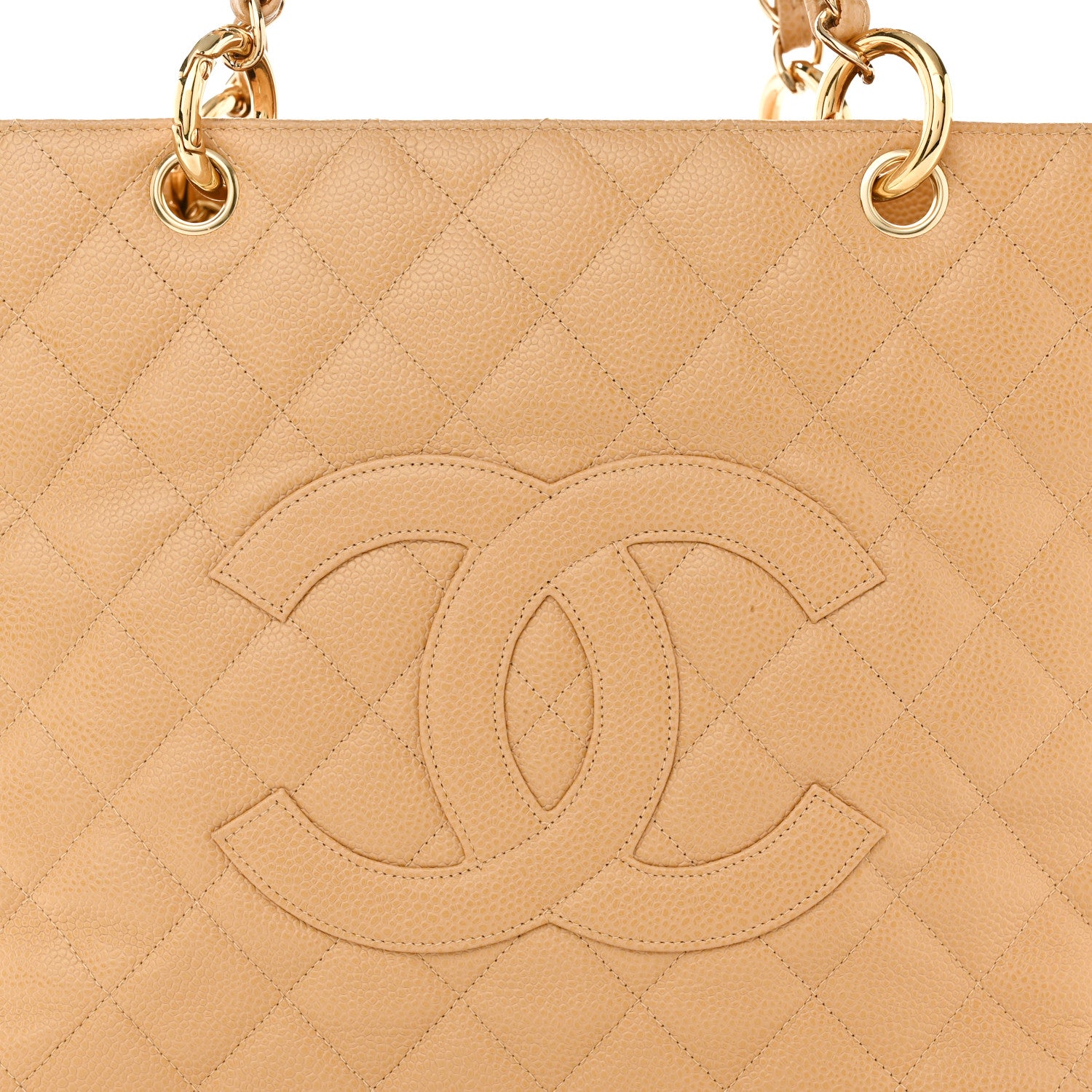 Chanel Caviar Quilted Grand Shopping Tote GST Beige 8 of 13