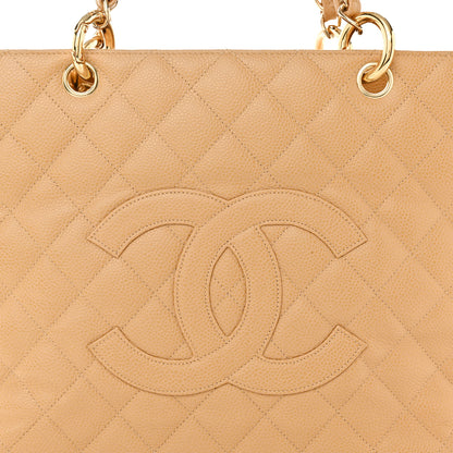 Chanel Caviar Quilted Grand Shopping Tote GST Beige 8 of 13