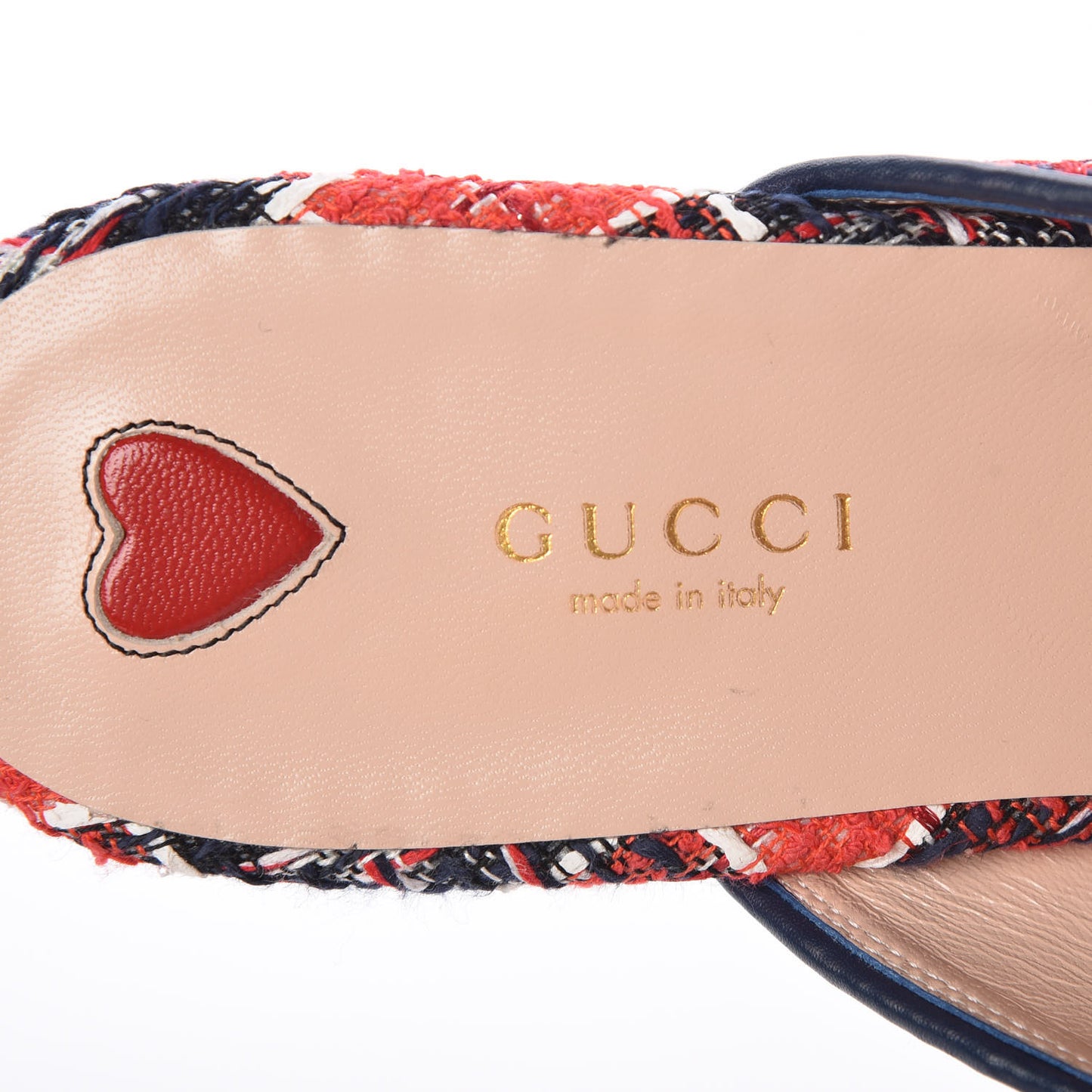 Tweed Check Womens Princetown Slippers 40 Hibiscus Red Royal Blue