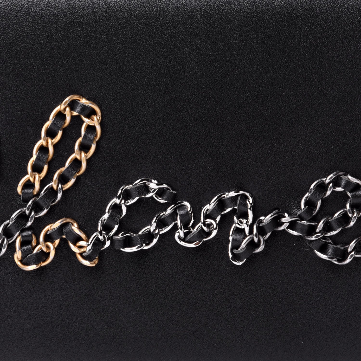 Chanel Calfskin Chain 20s Signe Wallet on Chain WOC Black 8 of 11