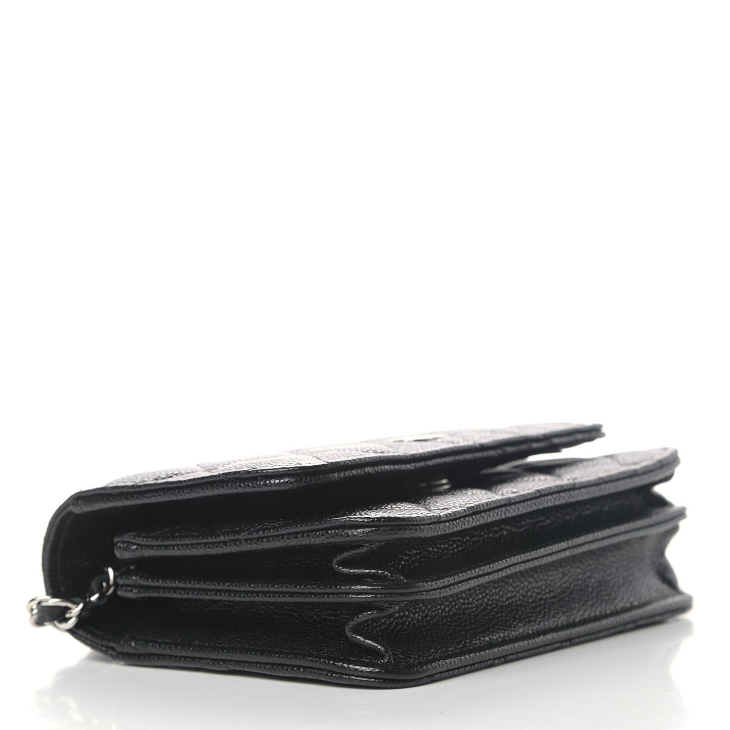 Caviar Quilted Mini Wallet On Chain WOC Black