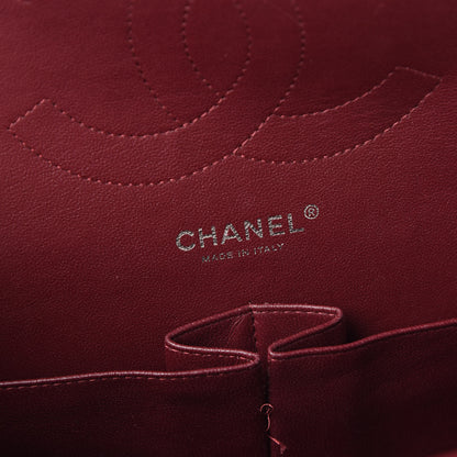 Chanel Striated Patent Quilted Jumbo Double Flap Burgundy 7 of 11