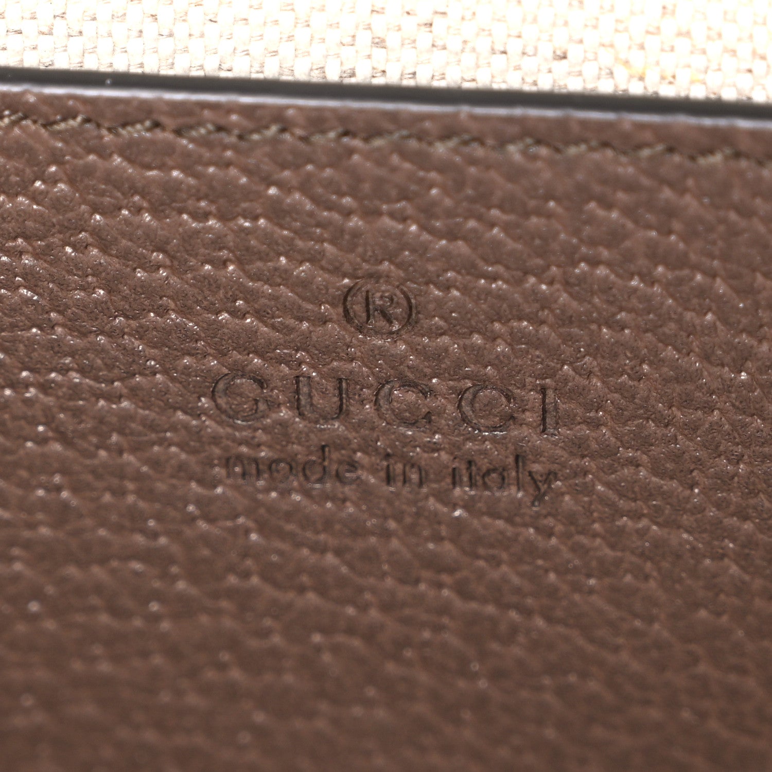 Gucci Monogram Jumbo GG Textured Dollar Calfskin Pouch Camel Ebony New Acero Camel Ebony New Acero 6 of 7