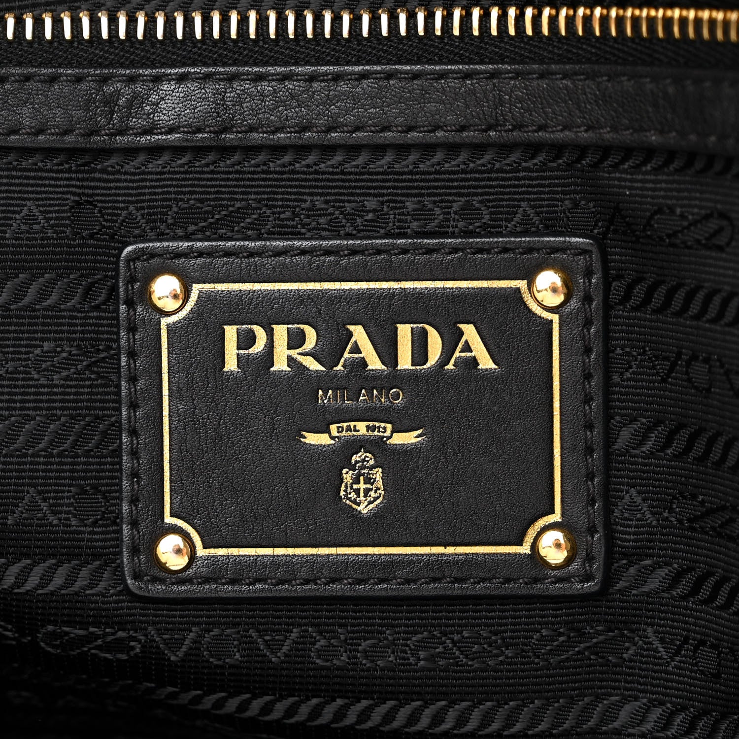 Prada Tessuto Nylon Chevron Quilted Chain Tote Black 6 of 13