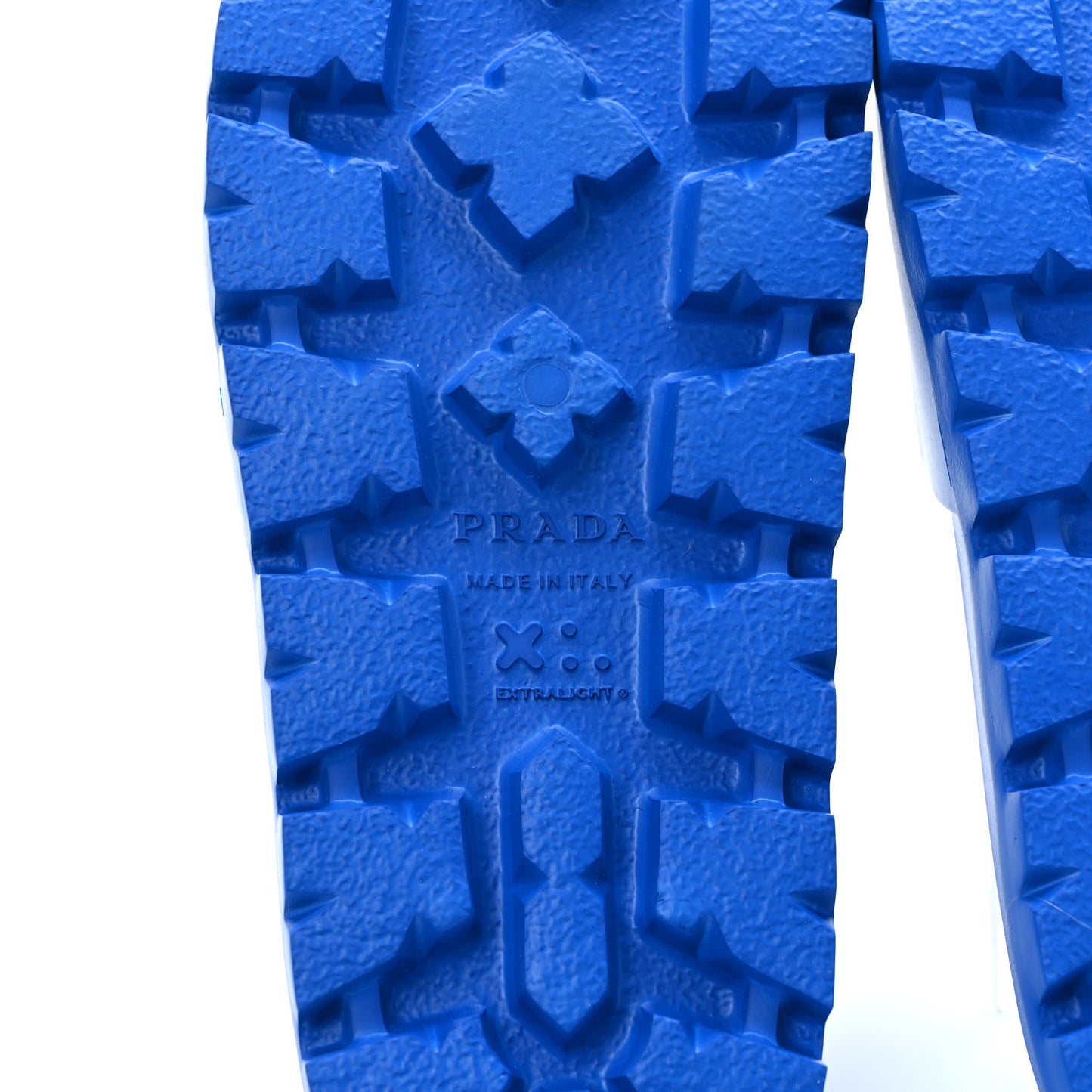 EVA Rubber Triangle Logo Embossed Womens Lug Sole 20mm Slide Sandals 39 Azzurro