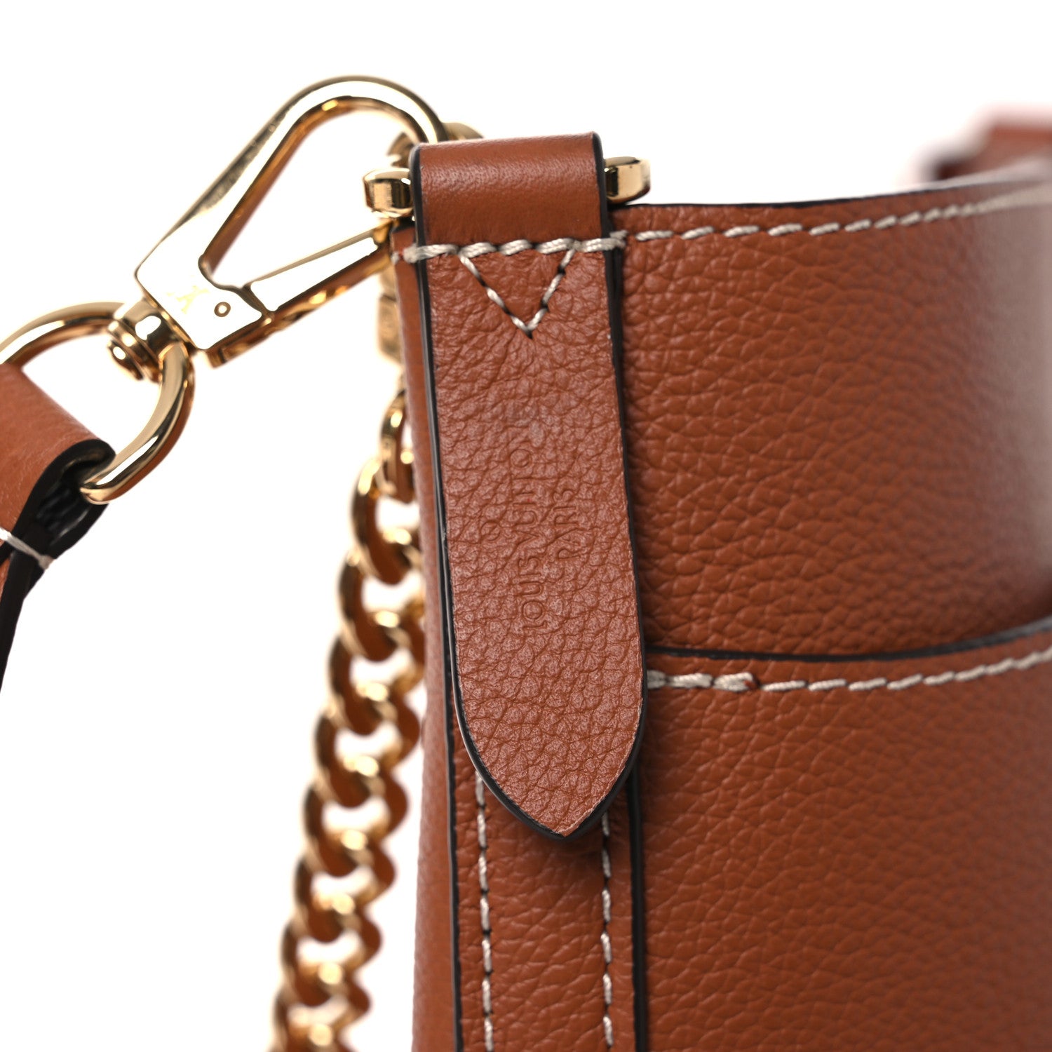 Louis Vuitton Calfskin Lock and Walk Bucket Cognac 6 of 11