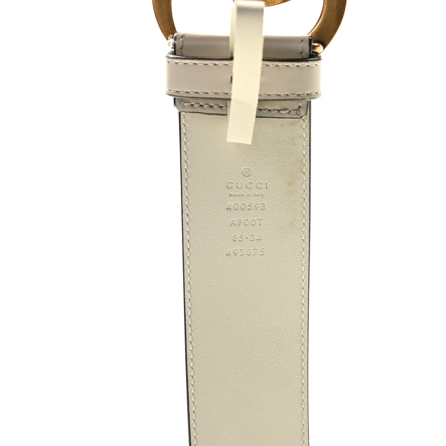 Gucci Calfskin Double G 40mm Belt 85 34 Mystic White 4 of 6