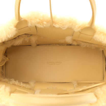 Bottega Veneta Shearling Small Intrecciato Arco Tote Teddy 8 of 10