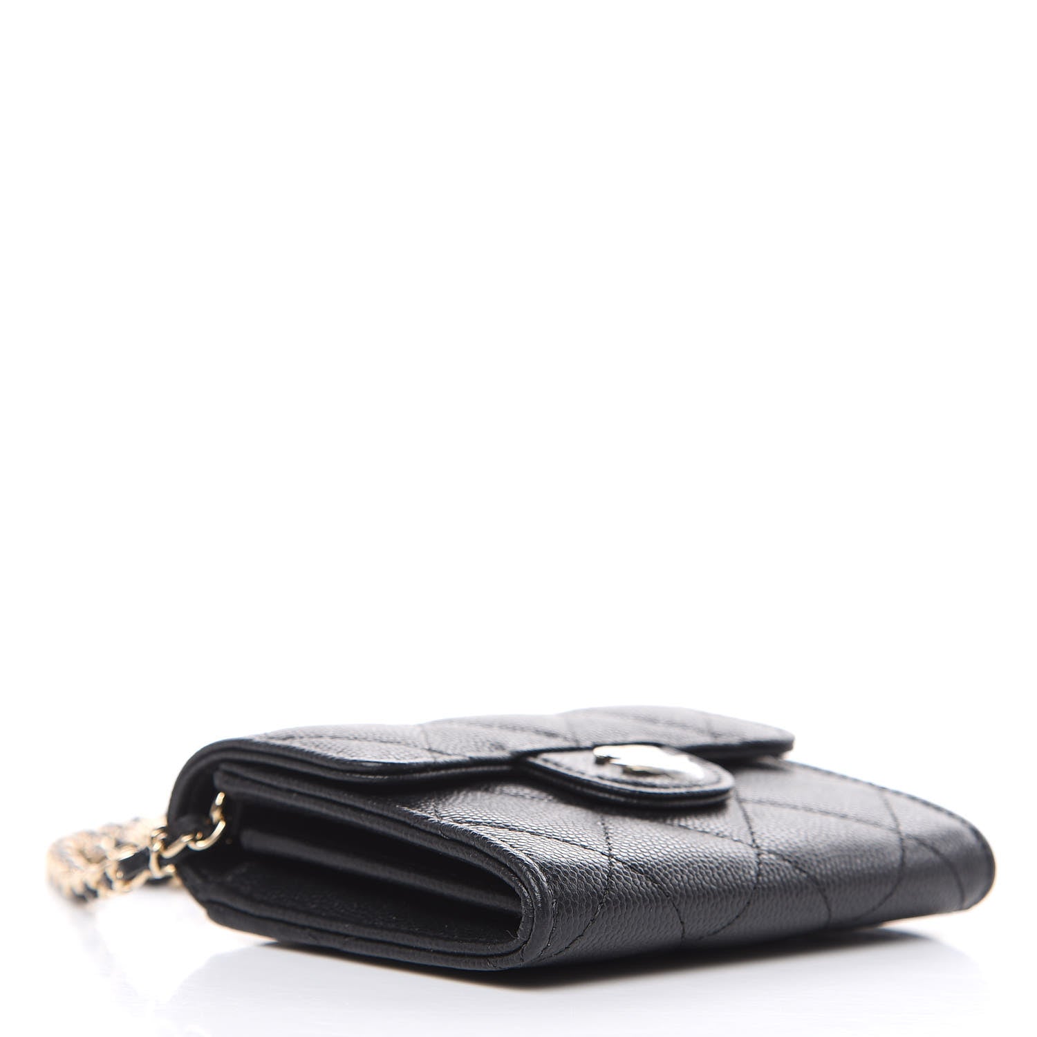 Chanel Caviar Quilted Flap Card Holder On Chain Black 4 of 6