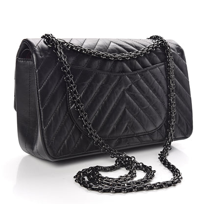 Chanel Aged Calfskin Chevron Quilted 2.55 Reissue 225 Flap So Black 3 of 11