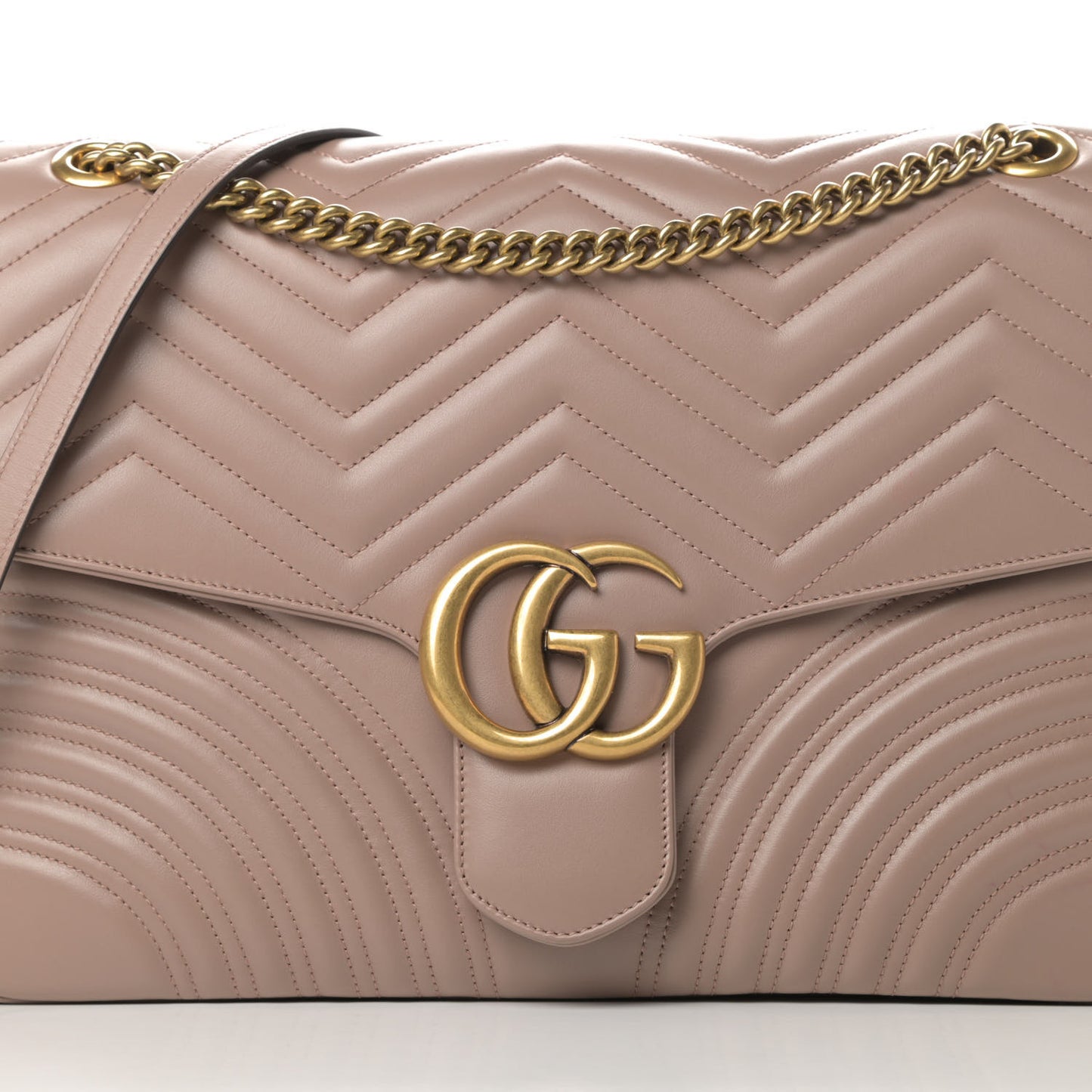Calfskin Matelasse Large GG Marmont Shoulder Bag Porcelain Rose