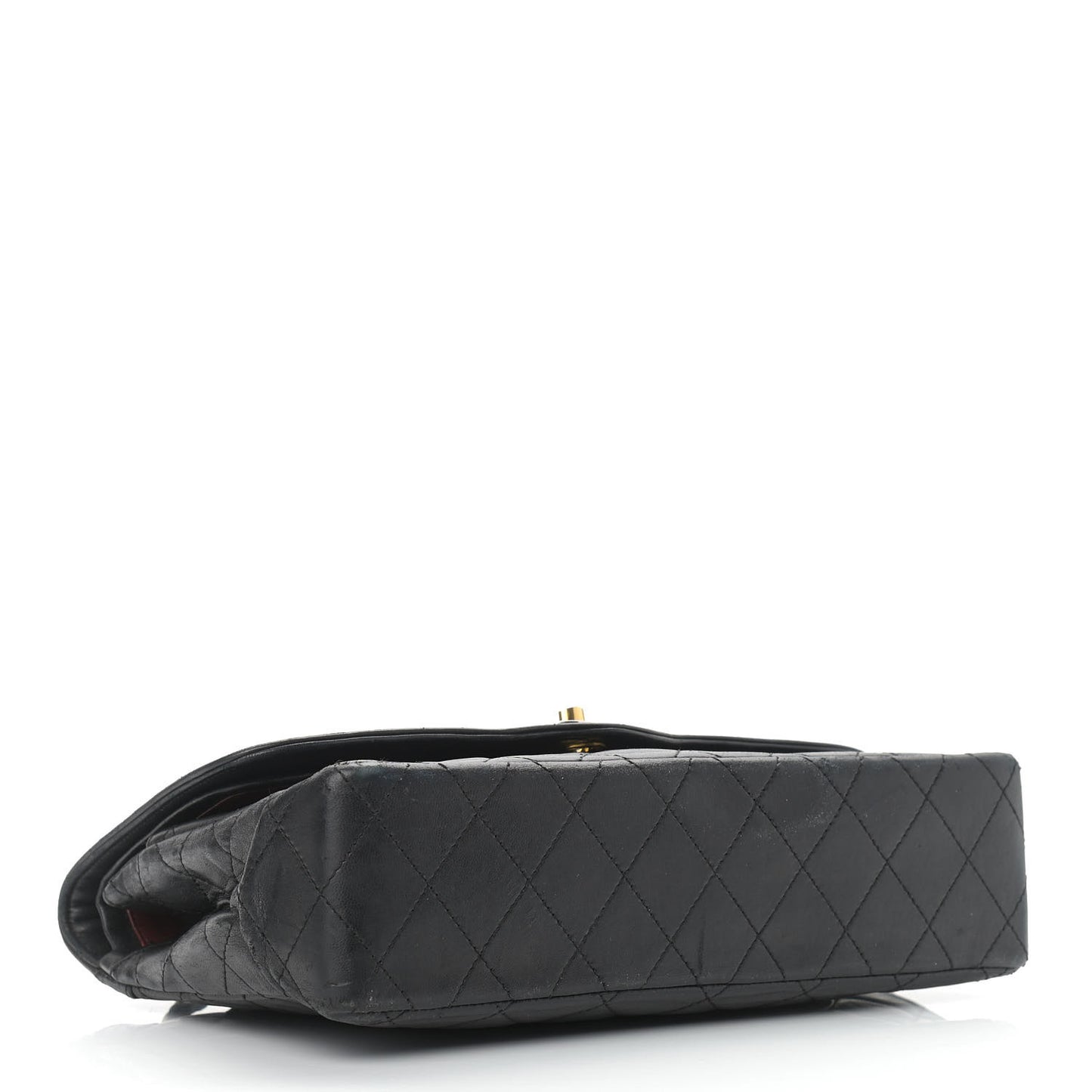 Lambskin Quilted Medium Double Flap Black