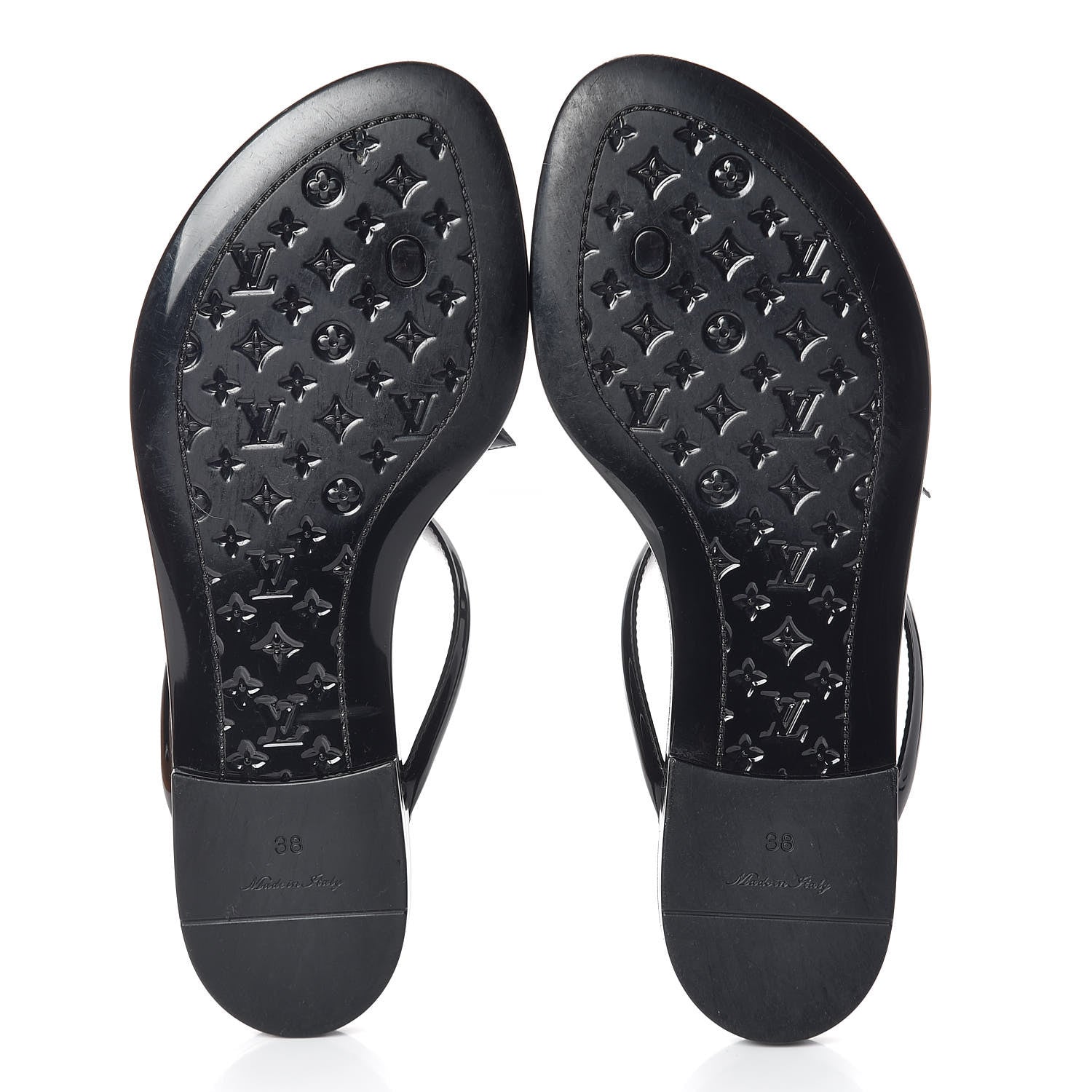 Louis Vuitton Patent Seastar Thong Sandals 38 Black 7 of 10