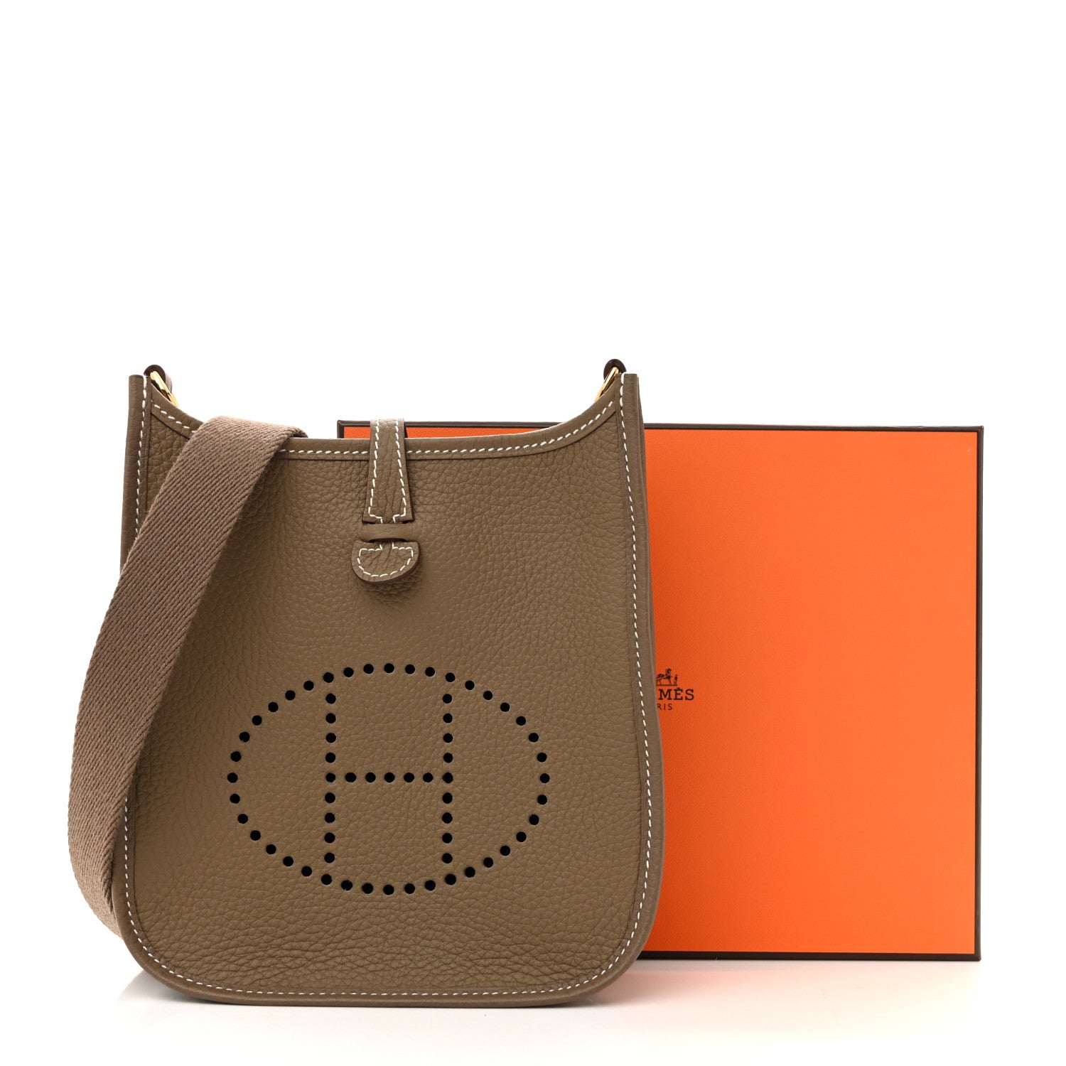 Hermes Taurillon Clemence Evelyne TPM Etoupe 11 of 11
