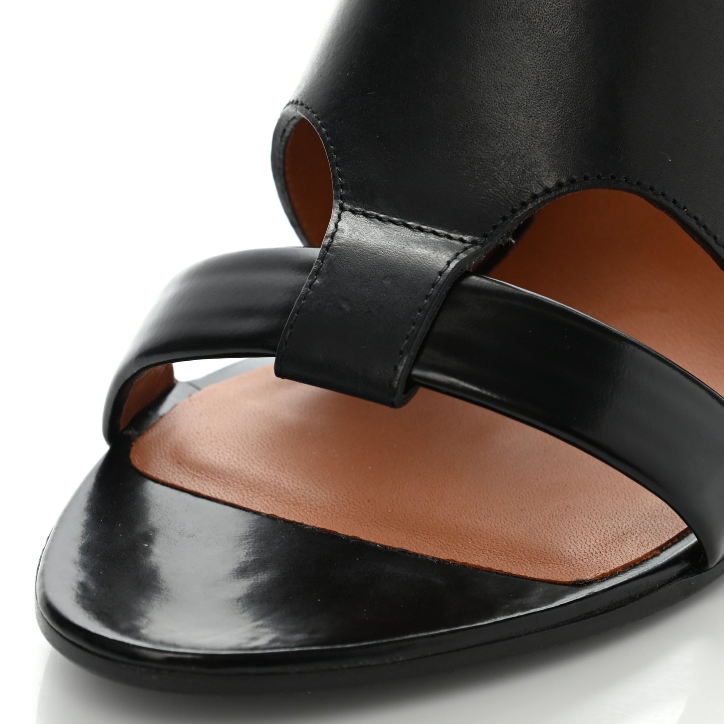 Calfskin Slingback Cutout Sandals 38.5 Black