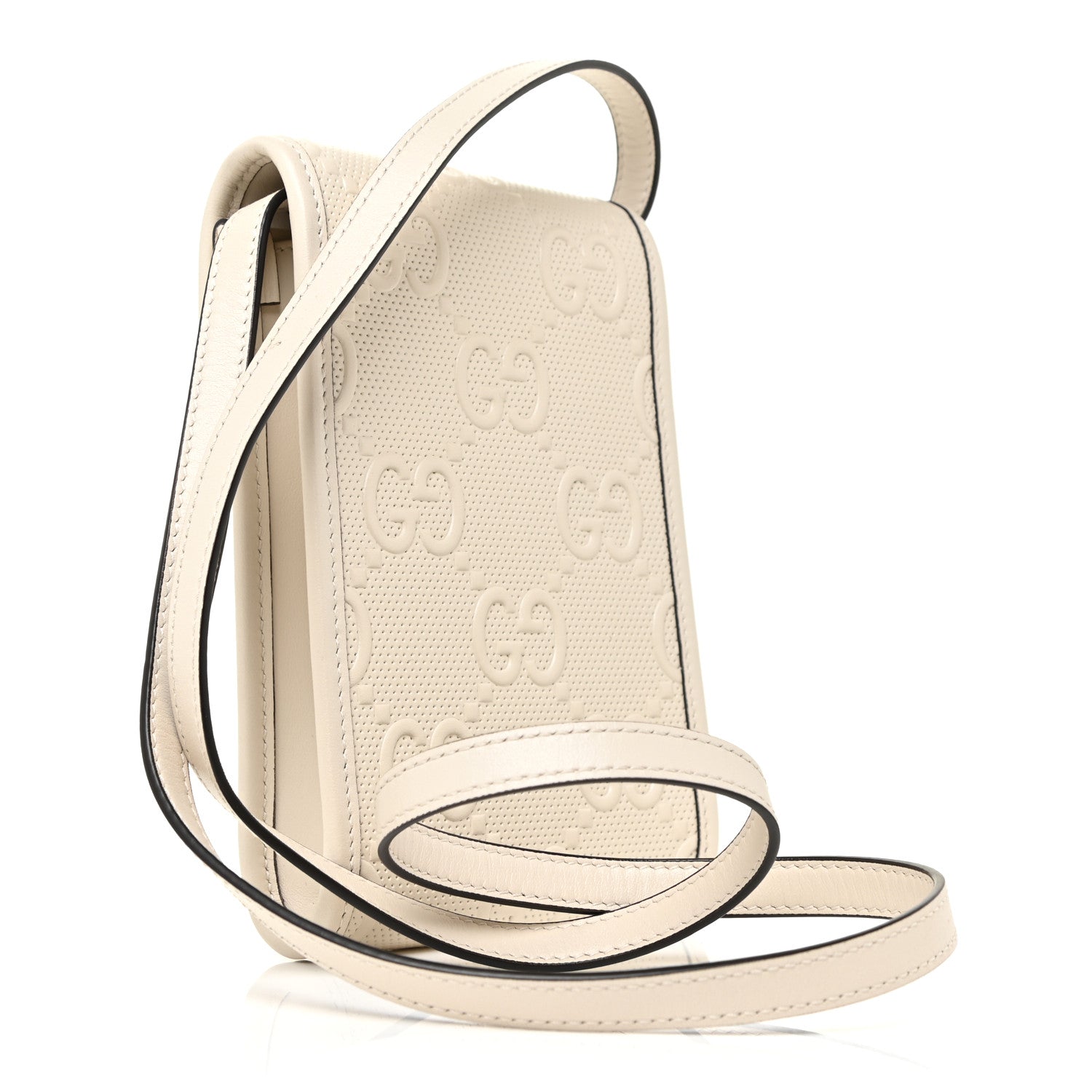 Gucci Calfskin GG Tennis Embossed Mini Crossbody Bag Mystic White 3 of 11