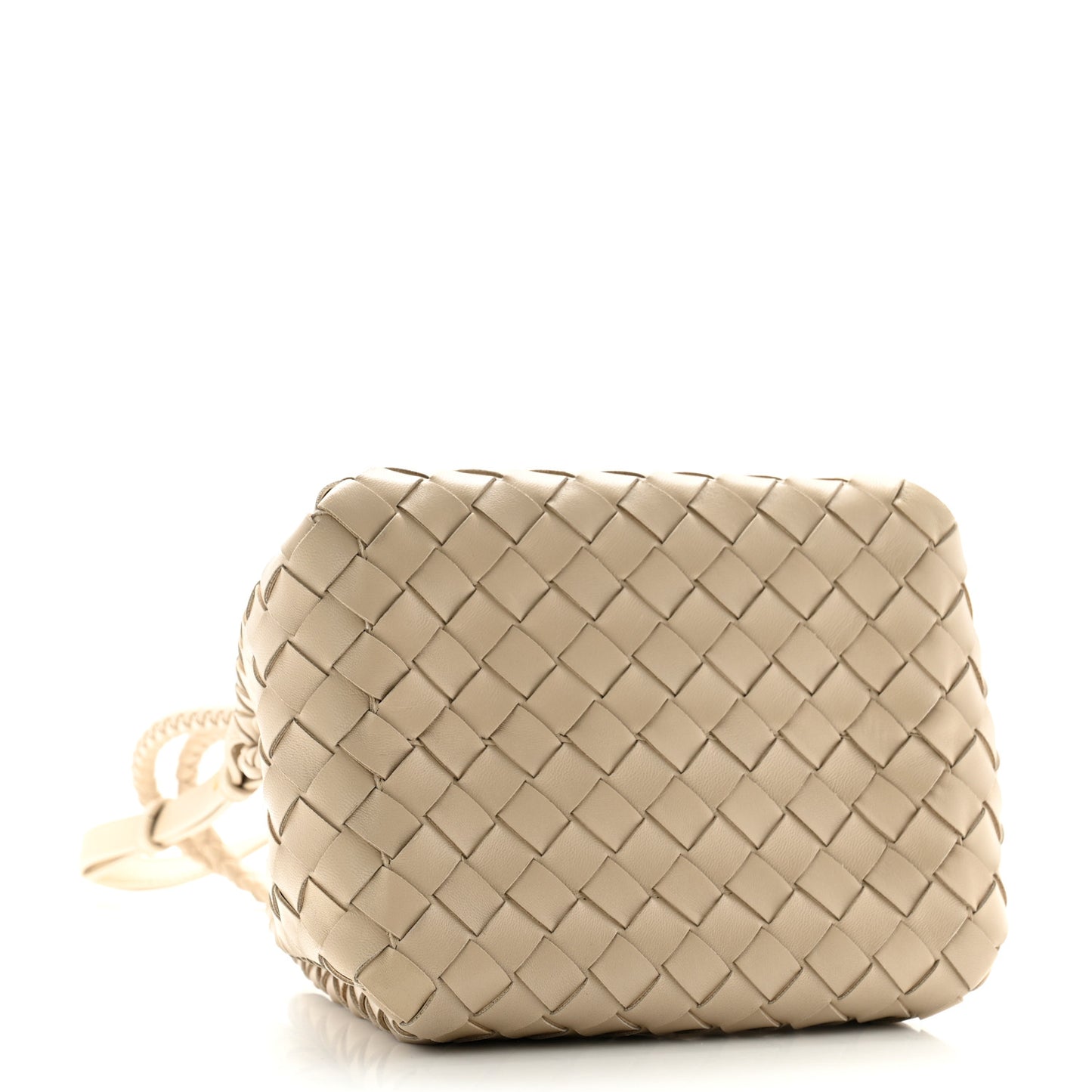 Nappa Intrecciato Small Parachute Shoulder Bag Ecru