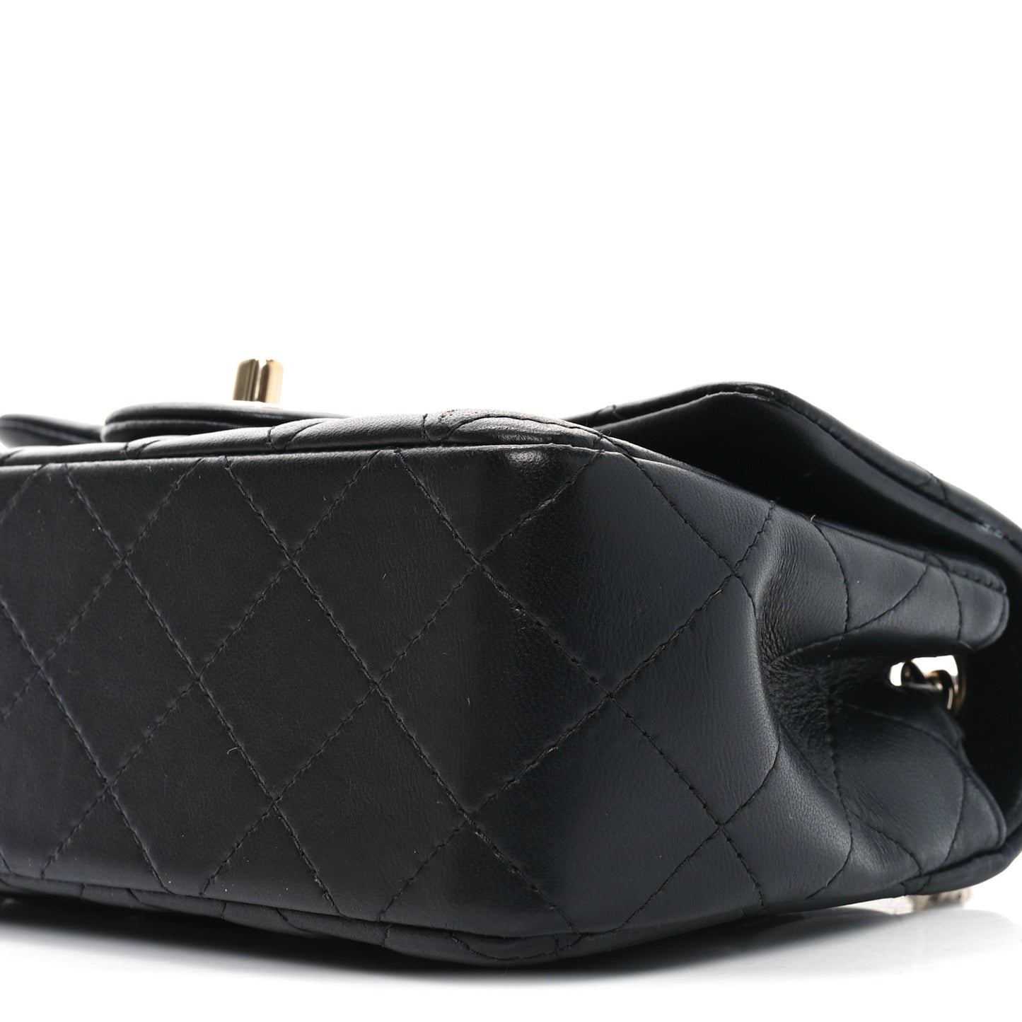 Lambskin Quilted Mini Rectangular Flap Black