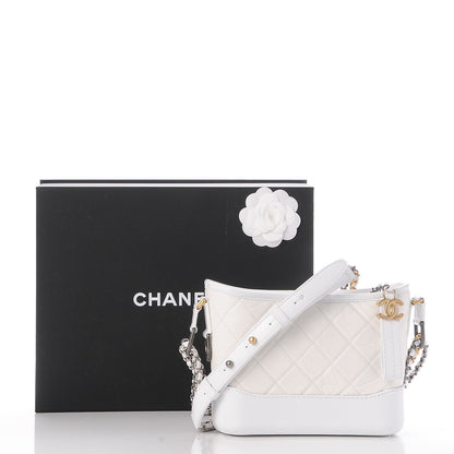 Chanel Aged Calfskin Quilted Small Gabrielle Hobo White 9 of 9