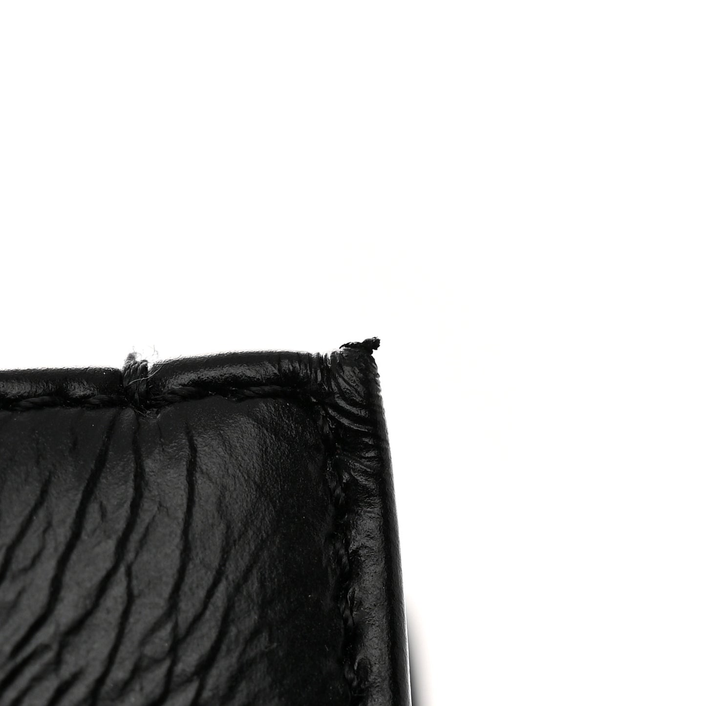 Shiny Aged Calfskin Shopping Bag Black
