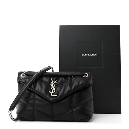 Saint Laurent Lambskin Quilted Small Loulou Puffer Monogram Chain Satchel Black 11 of 11