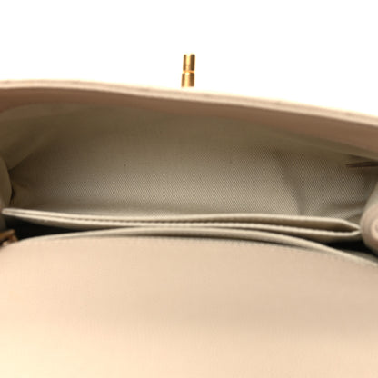 Chanel Caviar Lizard Chevron Quilted Mini Coco Handle Flap Ivory 5 of 10