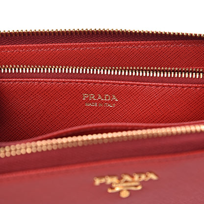 Prada Saffiano Zip Around Wallet Fuoco 6 of 6