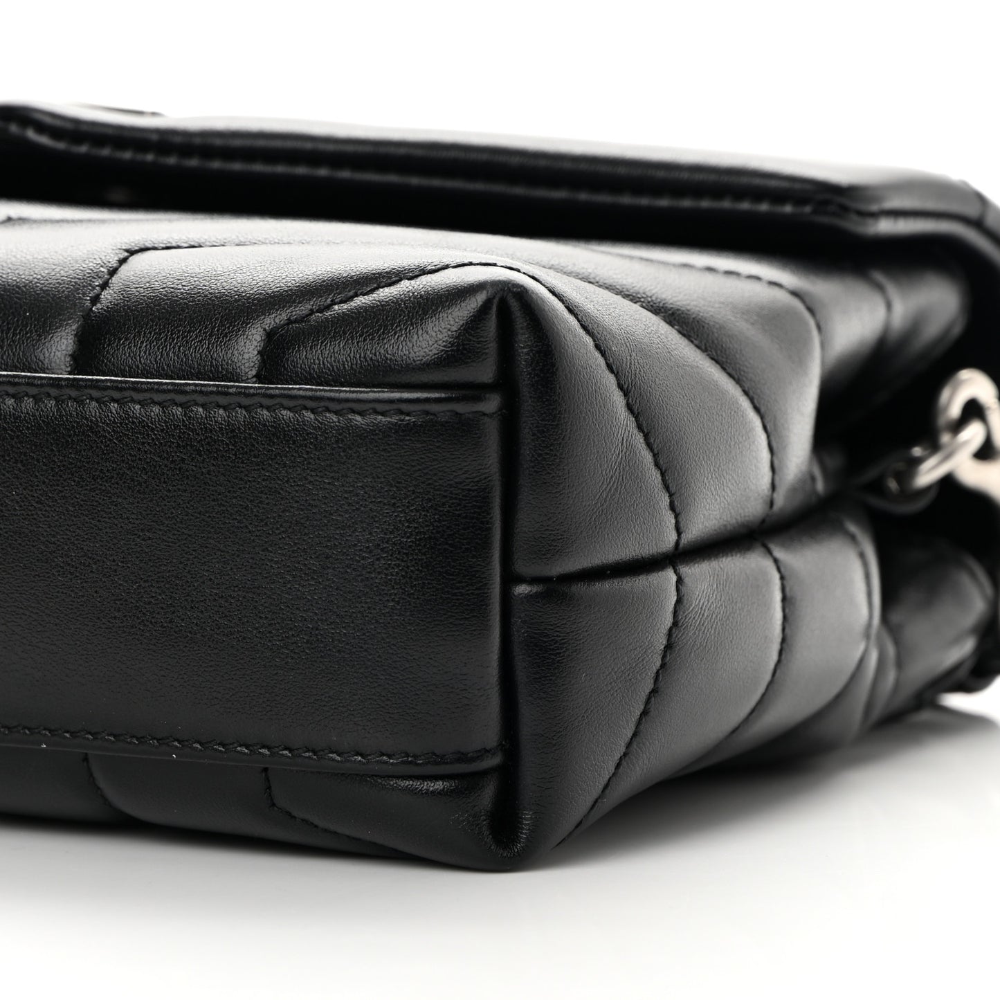 Calfskin Y Quilted Monogram Toy Loulou Crossbody Bag Black