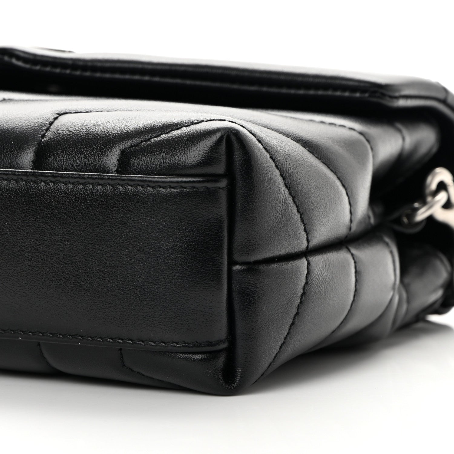 Saint Laurent Calfskin Y Quilted Monogram Toy Loulou Crossbody Bag Black 10 of 16