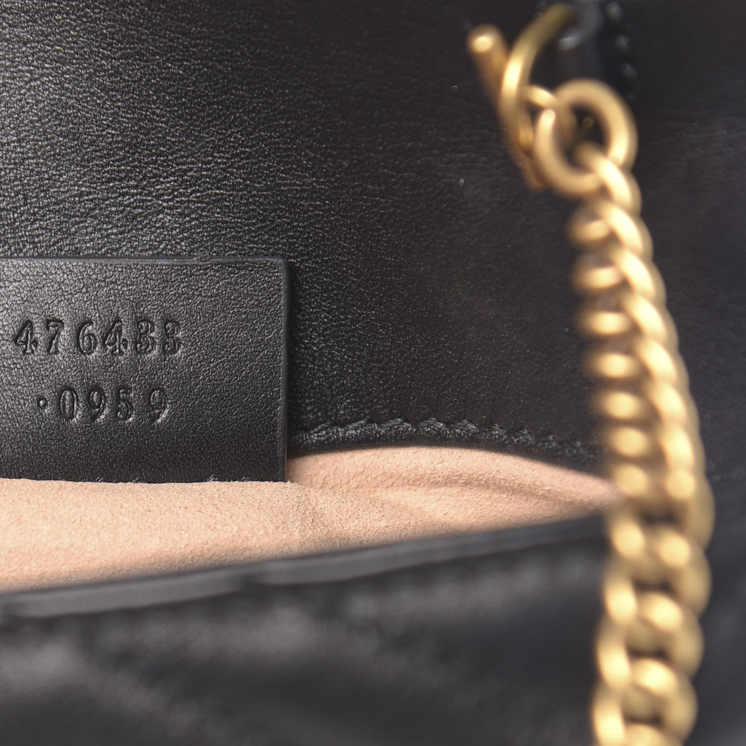 Gucci Calfskin Matelasse Super Mini GG Marmont Shoulder Bag Black 7 of 17