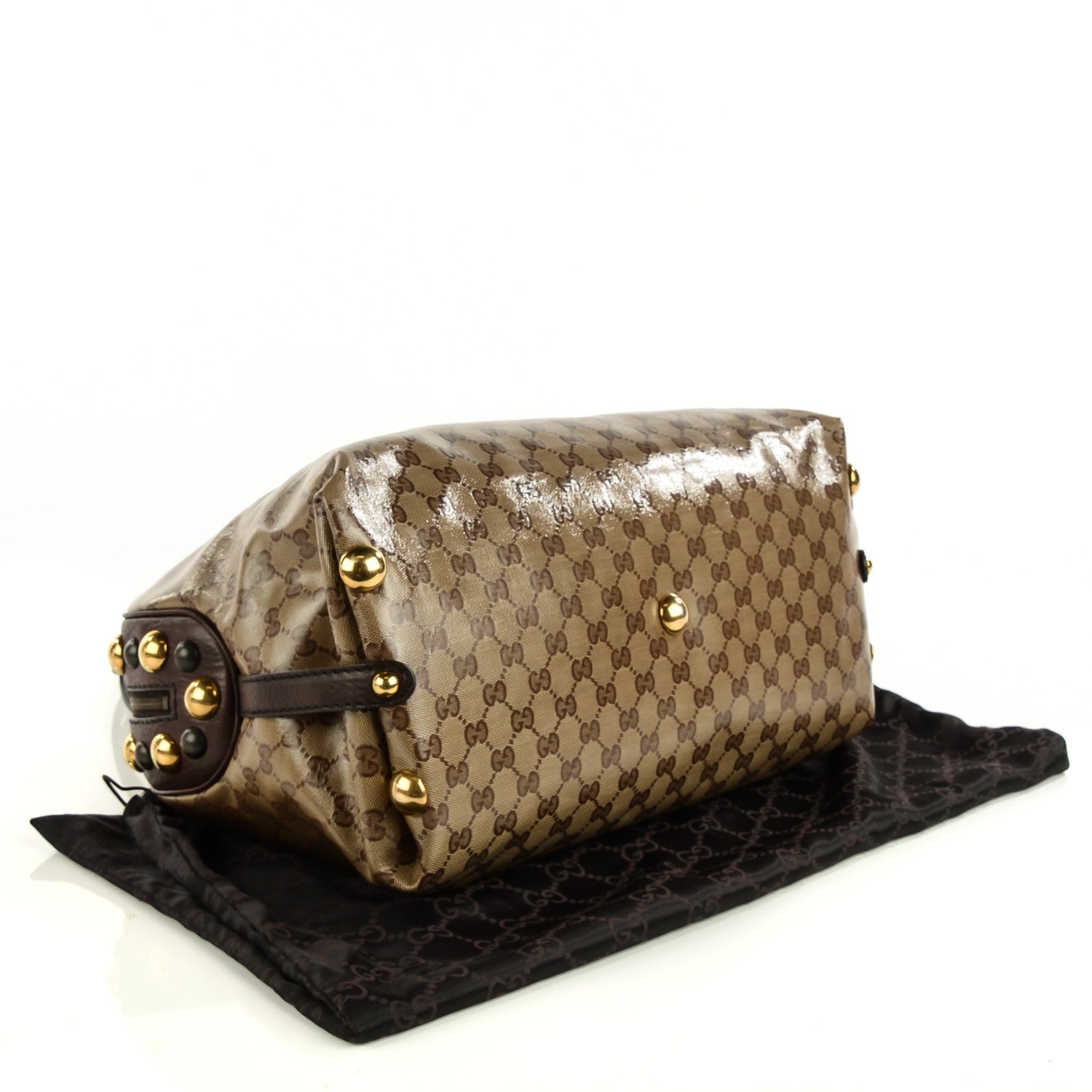 Gucci Crystal Monogram Large Babouska Dome Bag Brown 4 of 7