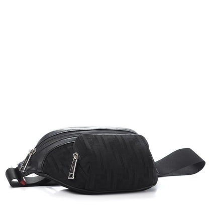Fendi Neoprene Mesh Vitello Grace FF Pocket Belt Bag Black 4 of 11