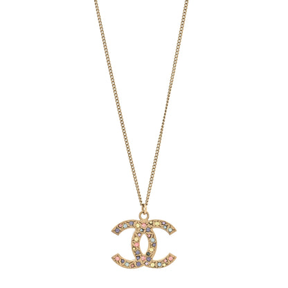 Chanel Crystal CC Necklace Light Gold Multicolor 1 of 5