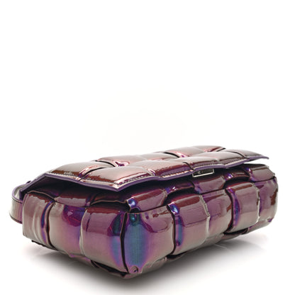 Bottega Veneta Glossy Nail Polish Nappa Maxi Intreccio Padded Cassette Crossbody Bag Holographic 4 of 9